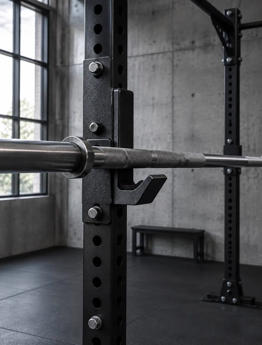 Knurled steel bar on a precision rack